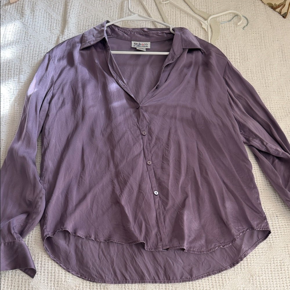 Style & Co 100% silk size 8 Purple Women's Top